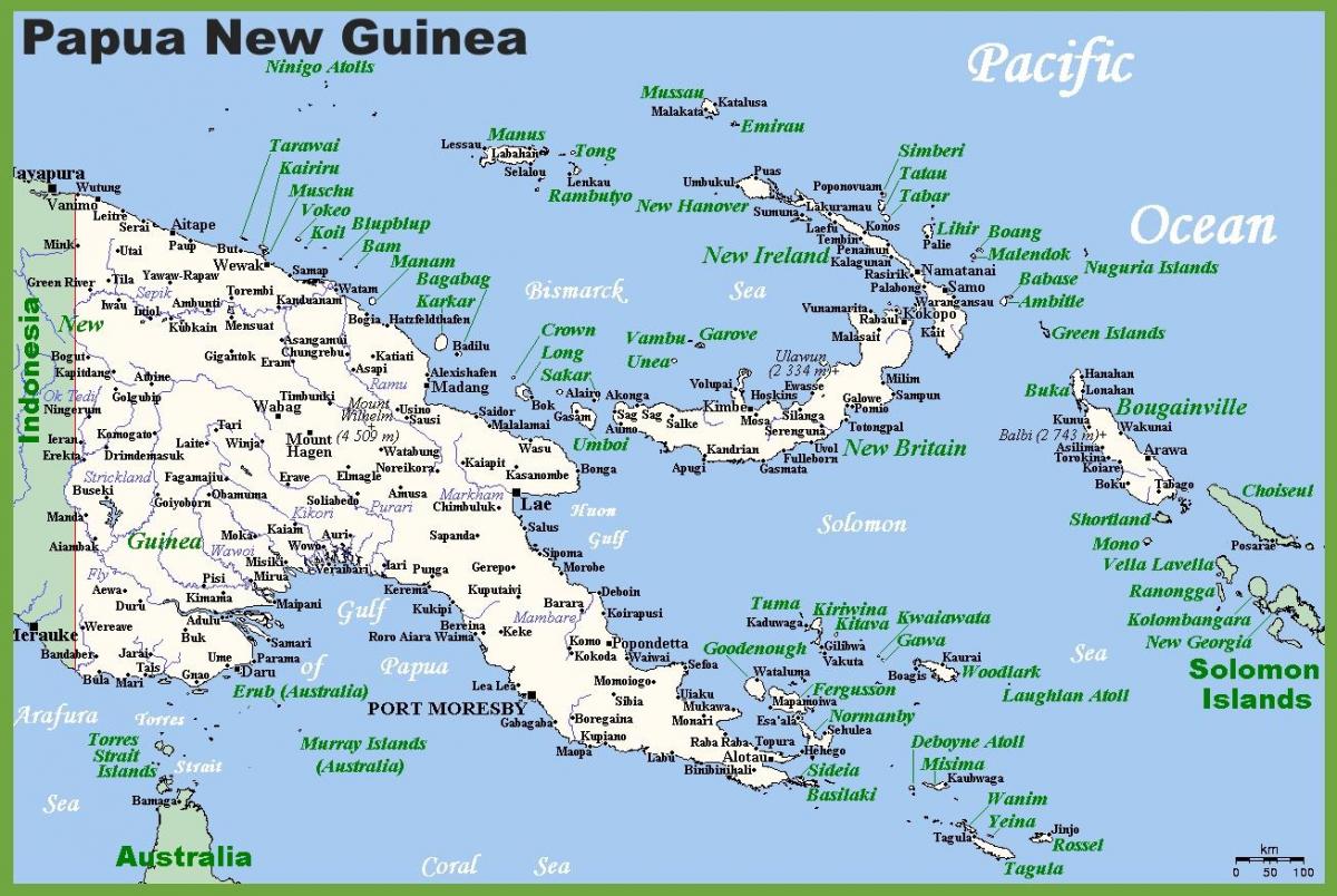 new guinea trong bản đồ